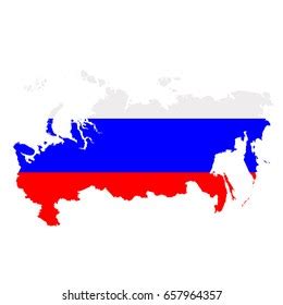 Russia Flag Map Country Outline National Stock Illustration 657964357 ...