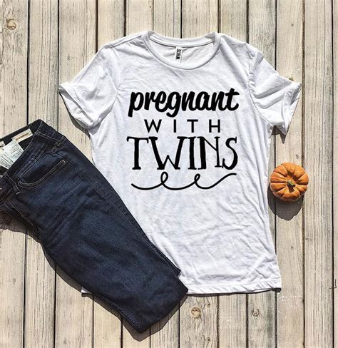 Pregnant With Twins Shirt Maternity Tshirt Mothers Day | Etsy