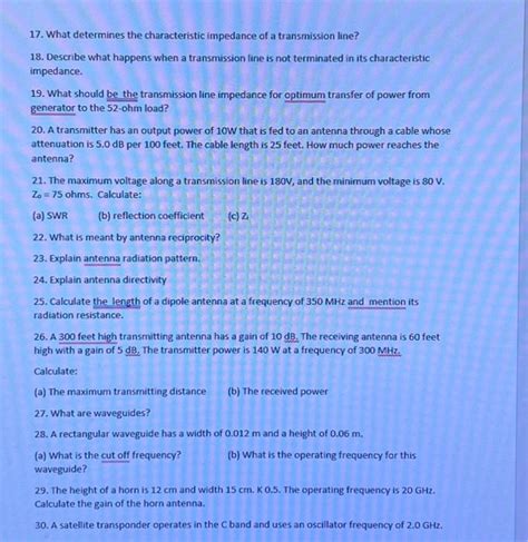 Solved 17. What determines the characteristic impedance of a | Chegg.com
