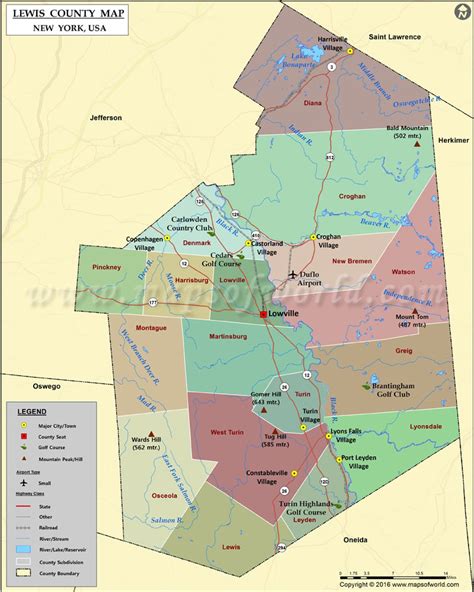 Lewis County Map, Map of Lewis County NY