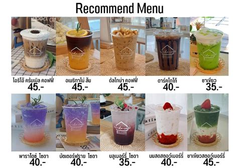 Menu at Ni-cha Cafe', Sam Chuk