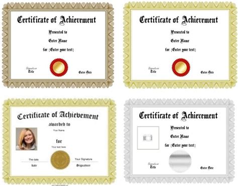 Free Customizable Certificate of Achievement | Editable & Printable