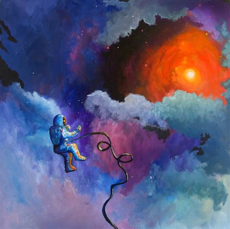 Astronaut Painting by J. Travis Duncan Outer Space Art