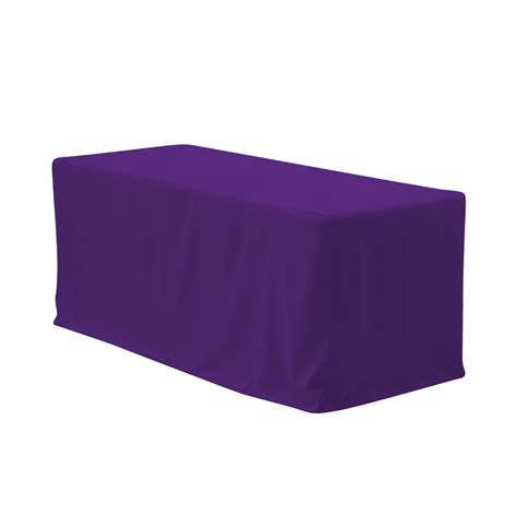 6 ft Fitted Polyester Tablecloth Rectangular Purple - Walmart.com - Walmart.com