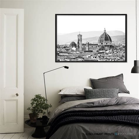 Florence Black and White Skyline Print Florence Travel | Etsy