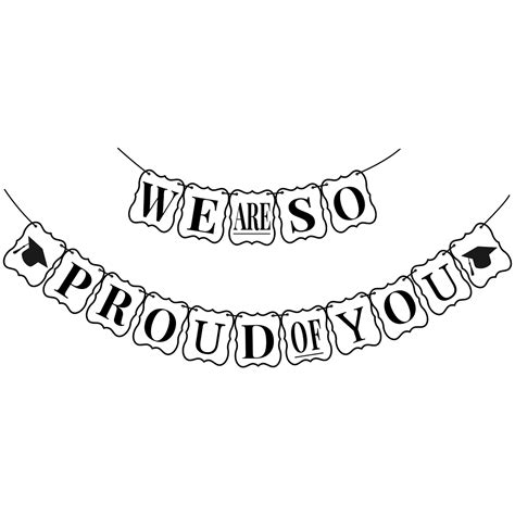 Buy We Are So Proud Of You Banner - No DIY, Black and White Graduation Decorations 2023 ...