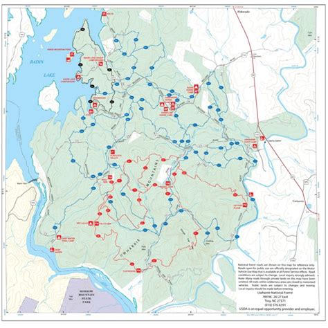 Badin Lake Recreation Area Map by US Forest Service R8 | Avenza Maps