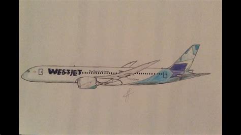 Lets Draw the WestJet 787 Dreamliner - YouTube