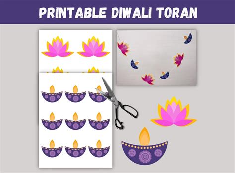 Diwali Toran Printable, Diwali Decorations, Diwali Crafts for Kids ...