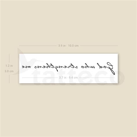 God Who Strengthens Me Temporary Tattoo - Set of 3 – Tatteco