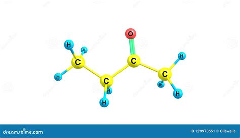 Butanone Molecular Structure Isolated on White Stock Illustration - Illustration of industrial ...