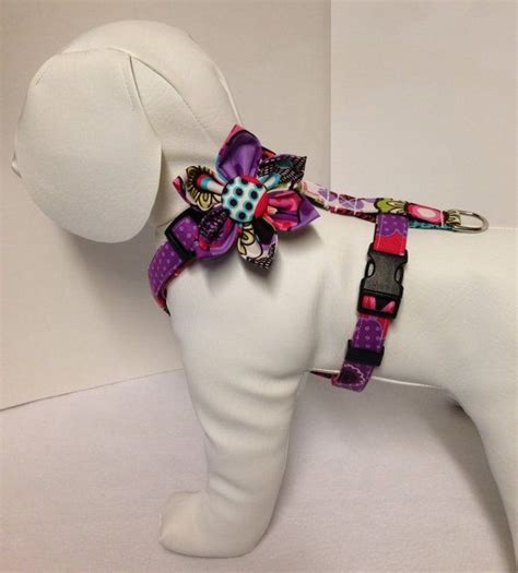 Dog Harness with Flower or Bow Tie- Pick Any Fabric in Shop | Dog ...