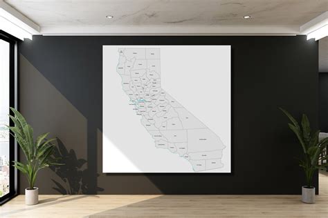 California-Counties Map, 2022 - Canvas Wrap