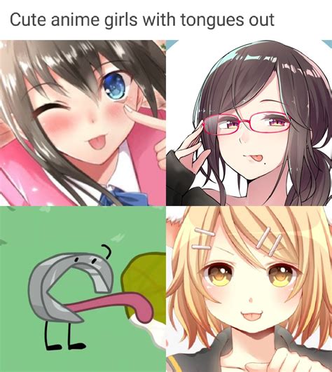 "Cute anime girls with tongues out" (bad meme I made but oh well) : r/BattleForDreamIsland