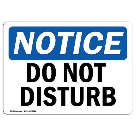 OSHA Notice - Do Not Disturb Sign | Heavy Duty Sign or Label - Walmart.com - Walmart.com