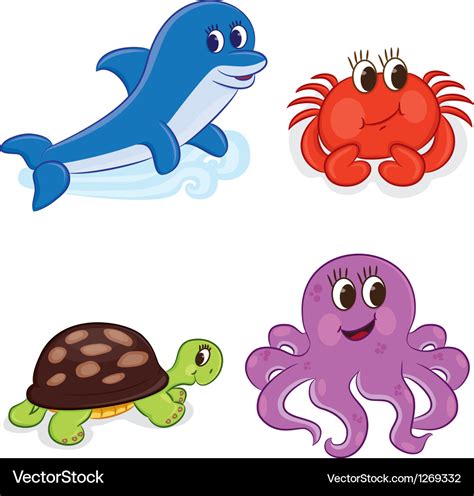 Cartoon Sea Animals - soakploaty