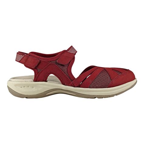 Easy Spirit Splash Nubuck Flat Hiking Sandals in Red - Lyst