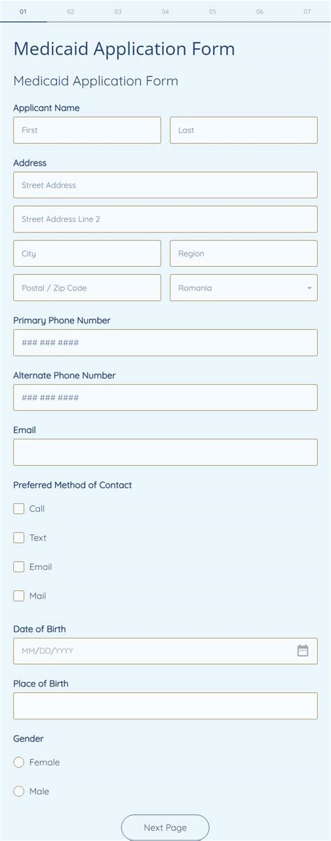 Medicaid Application Form Template | 123FormBuilder