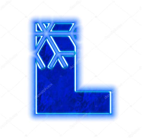 Winter snowflake alphabet - letter L — Stock Photo © silverkblack #1427104