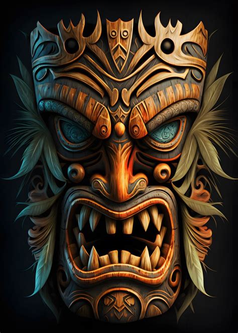 'Tribal Art Tiki' Poster, picture, metal print, paint by David ...