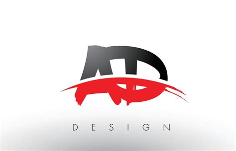 AD A D Brush Logo Letters with Red and Black Swoosh Brush Front 4887976 ...