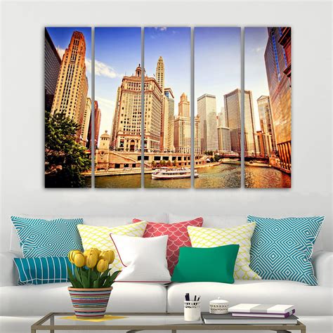 Chicago Skyline Canvas Art Chicago Downtown Canvas Wall Art | Etsy