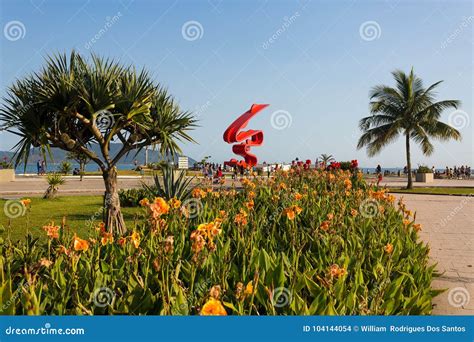 Santos Beach, Brazil. editorial stock image. Image of beach - 104144054