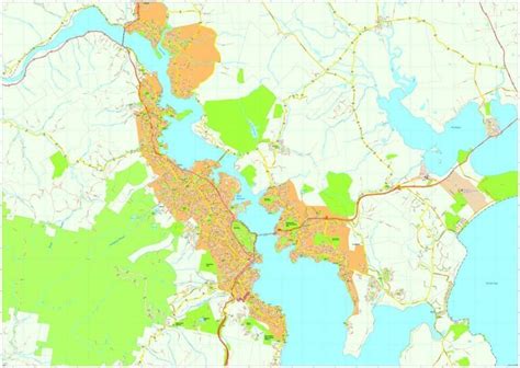 Hobart Vector Maps. EPS Illustrator Map | Digital Maps. Netmaps UK Vector Eps & Wall Maps