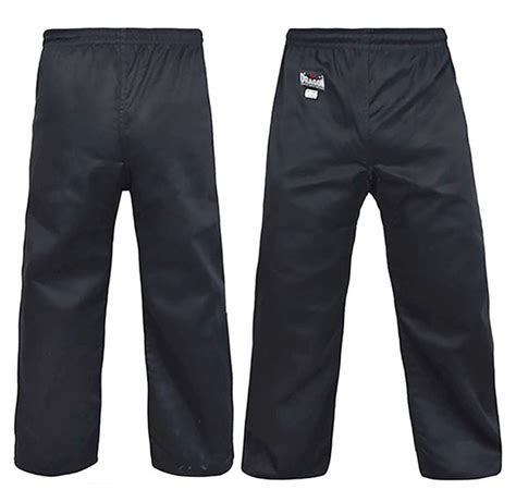 Dragon Karate Gi Pants Black 8oz Lightweight