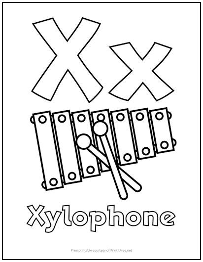 Letter X Coloring Pages