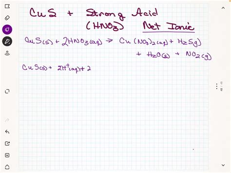 SOLVED: Write the net ionic equation for the reaction between a strong acid and the following ...