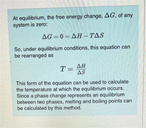 Solved At equilibrium, the free energy change, ΔG, of any | Chegg.com