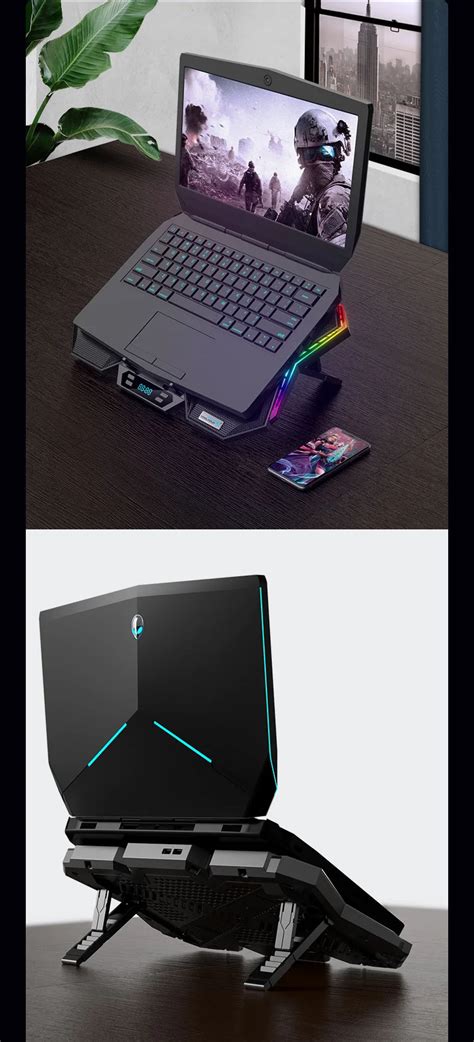 RGB Backlit Gaming Notebooks Cooling Stand with Six Fans