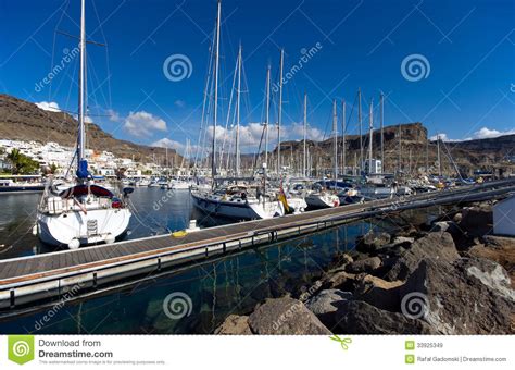 Puerto De Mogan Marina Boats Stock Image - Image of canarias, gran: 33925349