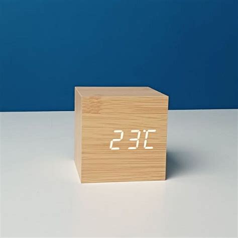 Cube Shaped Wooden Style Digital LED Clock Price In Bangladesh