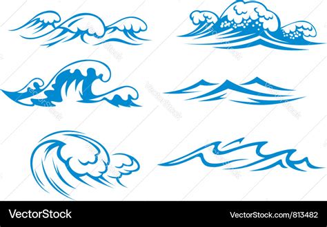 Ocean and sea waves Royalty Free Vector Image - VectorStock