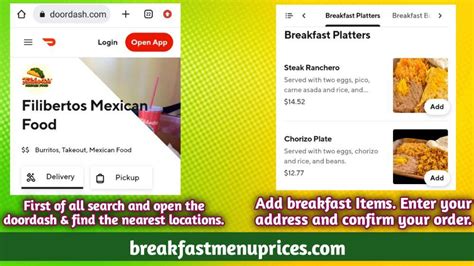 Filibertos Mexican Food Breakfast Menu With Prices August 2024