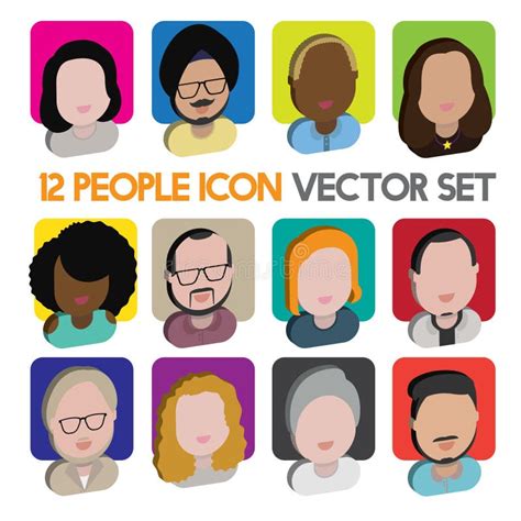 Diversity Interracial Community People Flat Design Icons Concept Stock Vector - Illustration of ...