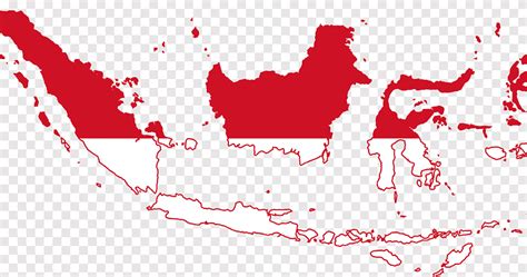 Flag Map Of Indonesia