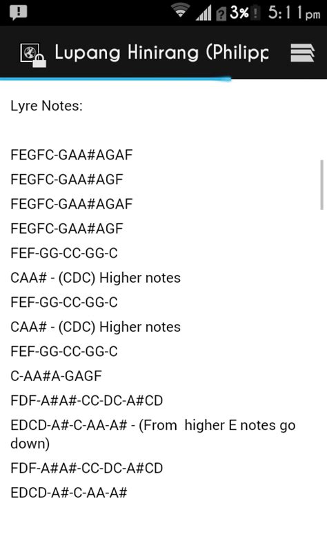 Lyre chords and letters.