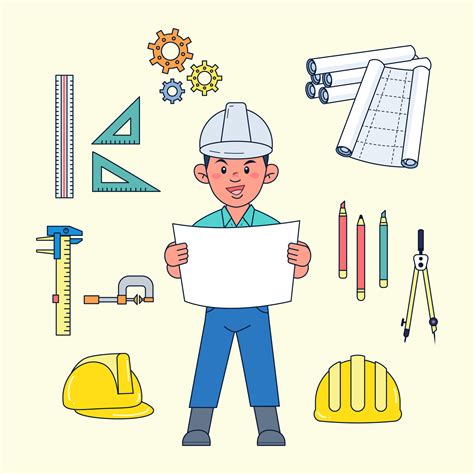 Civil engineering tools supervise construction and planning such as rulers, verniers, calipers ...