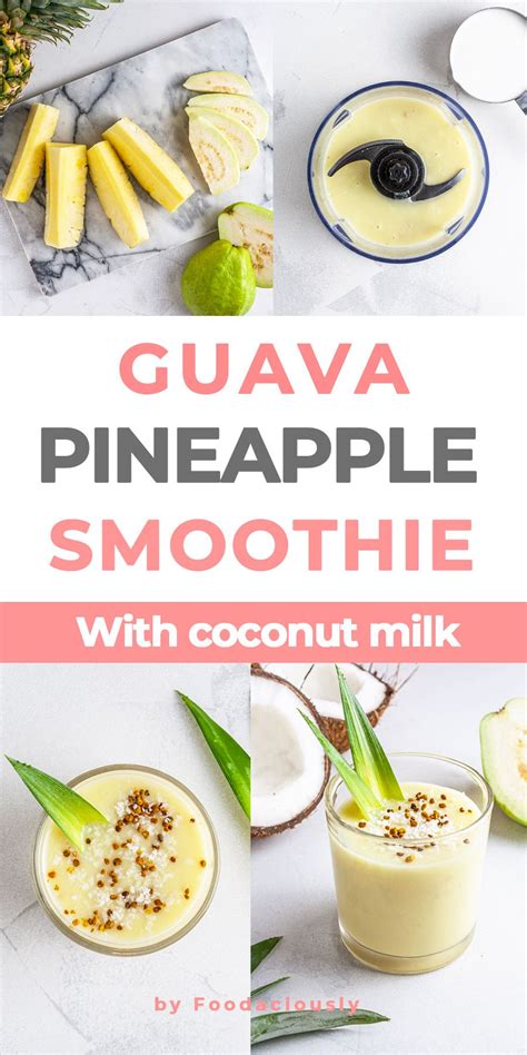 Guava Smoothie, Green Smoothie Bowl Recipe, Smoothie Without Banana, Coconut Milk Smoothie ...