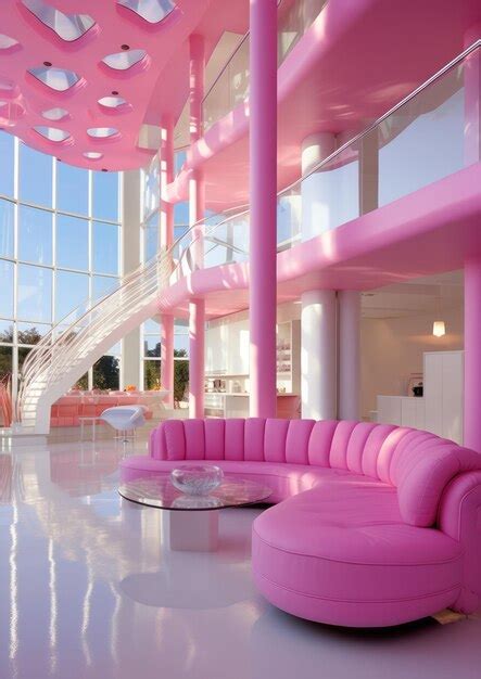 Premium AI Image | Barbie doll pink interiour modern house every ...