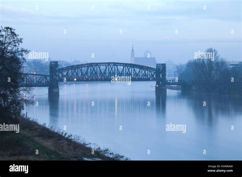 Historical railway bridge over the river Elbe in Magdeburg Stock Photo - Alamy