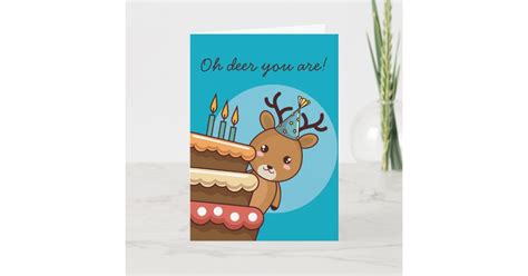 Deer Pun Happy Birthday Card | Zazzle