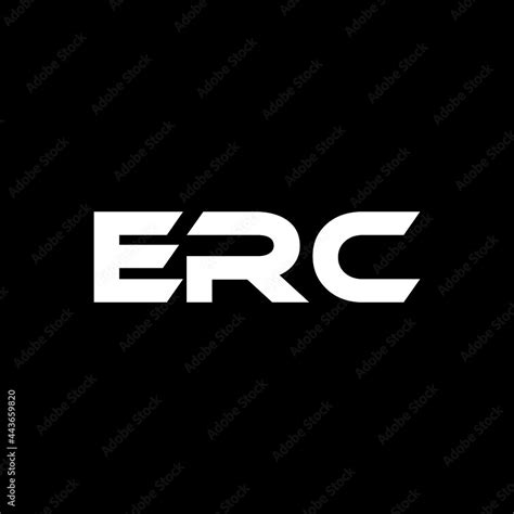 ERC letter logo design with black background in illustrator, vector logo modern alphabet font ...