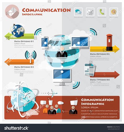 Communication Connection Infographic Design Template Stock Vector (Royalty Free) 206270476 ...