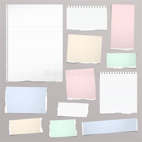 White and Colorful Notebook Paper, Lined Note Paper Strips Stuck on ...