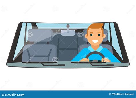 Vehicle Interior. Inside Car. Vector Cartoon Illustration ...