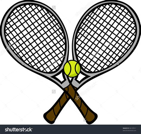 Tennis Ball And Racket Black And White Clipart | Free download on ...